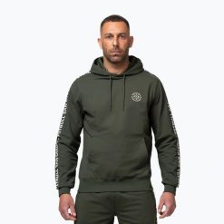 Bluza męska Pitbull Tape Parker Hooded. Zielone bluzy z kapturem męskie PITBULL, l, z bawełny. Za 239.99 zł.