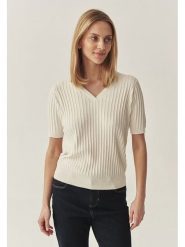 TATUUM Sweter w kolorze kremowym rozmiar: XL. Brązowe swetry klasyczne damskie Tatuum, xl, prążkowane, bez kołnierzyka. Za 126.45 zł.
