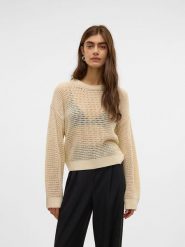 Vero Moda Sweter w kolorze beżowym rozmiar: XS. Brązowe swetry klasyczne damskie Vero Moda, xs, ze splotem, bez kołnierzyka. Za 61.60 zł.