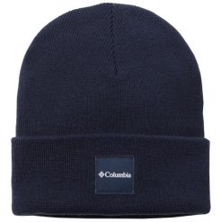Czapka męska City Trek Heavyweight Beanie. Niebieskie czapki męskie Columbia, bez wzorów, z materiału, sportowe. Za 59.99 zł.