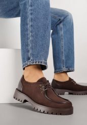 Brązowe Sznurowane Półbuty Mokasyny w Żeglarskim Stylu Charnys. Brązowe mokasyny damskie Born2be, z jeansu. Za 119.99 zł.