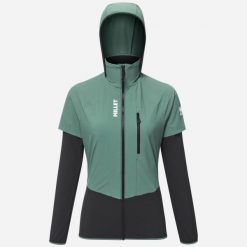 Kurtka Softshell RUTOR XCS AIR dla kobiet. Zielone kurtki damskie Millet, s, bez wzorów, z materiału, bez kaptura. Za 927.20 zł.