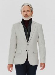 PAKO LORENTE – Szara marynarka męska z odpinaną podpinką. Szare marynarki męskie Pako Lorente, bez wzorów, z elastanu. Za 1,499.99 zł.