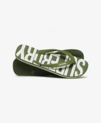 Superdry Core Logo Japonki z gumy, lekkie – Olive Khaki/Optic. Zielone klapki damskie Superdry., z gumy. Za 152.60 zł.