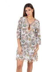 Isla Bonita by SIGRIS Sukienka w kolorze białym rozmiar: XL. Białe sukienki damskie Isla Bonita by SIGRIS, na co dzień, xl, bez wzorów, z bawełny, bez kołnierzyka, bez ramiączek, midi, proste. Za 141.52 zł.