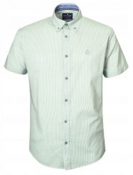 Weekendowa Koszula Męska, Taliowany Krój - Pako Jeans - Jasna Zieleń w Prążek. Zielone koszule męskie Pako Jeans, l, bez wzorów, z bawełny, bez kołnierzyka, bez ramiączek. Za 179.00 zł.