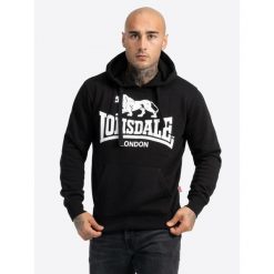 Bluza z kapturem Lonsdale Go Sport 2. Czarne bluzy sportowe męskie Lonsdale, bez wzorów, casualowe, bez kołnierzyka, bez ramiączek. Za 254.90 zł.