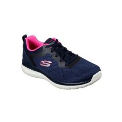 Buty sportowe Sneakersy damskie, Skechers Bountiful-Quick Path. Niebieskie buty sportowe na co dzień damskie Skechers, bez wzorów, z tkaniny, trekkingowe, Skechers Sport. Za 199.99 zł.