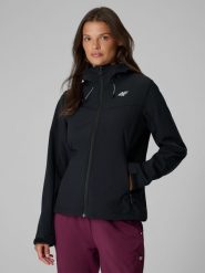 4F Kurtka softshell wiatroodporna damska - czarny L. Czarne kurtki softshell damskie 4f, l, bez wzorów, z softshellu, bez kaptura. Za 299.99 zł.