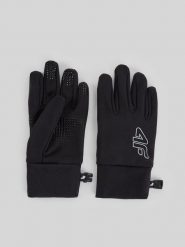 4F Rękawiczki dzianinowe Touch Screen dziecięce - czarne L/XL. Czarne rękawiczki dziecięce 4f, z dzianiny, bez ramiączek. Za 59.99 zł.