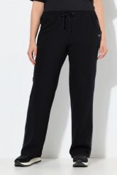 Damskie Spodnie do jogging ottoman szerokie nogawki odblaski elastyczny pas. Czarne spodnie sportowe damskie Ulla Popken, plus size, z bawełny, do biegania. Za 239.99 zł.