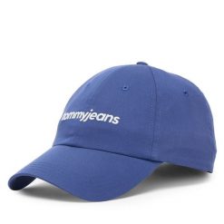 Czapka z daszkiem Tommy Jeans. Niebieskie czapki męskie Tommy Jeans, bez wzorów, z jeansu. Za 129.99 zł.