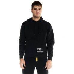 Męska bluza oversize Leone z kapturem Active. Czarne bluzy sportowe męskie LEONE 1947 APPAREL, bez wzorów, z tkaniny, sportowe, bez kołnierzyka, bez ramiączek. W wyprzedaży za 167.70 zł.