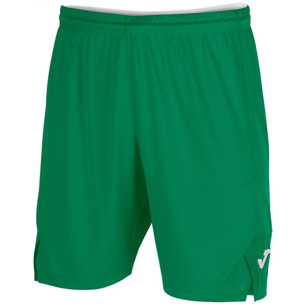 Spodenki do piłki nożnej męskie Toledo II. Zielone szorty męskie Joma, bez wzorów, sportowe. Za 49.99 zł.