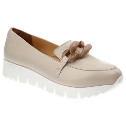Beżowe Półbuty Armodo Stylowe Obuwie Damskie. Brązowe półbuty damskie Armodo, z aplikacjami, ze skóry, eleganckie, bez obcasa, na platformie. Za 299.00 zł.