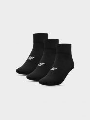 4F Skarpetki casual za kostkę (3-pack) męskie - czarne 35-38. Czarne skarpetki męskie 4f, bez wzorów, z bawełny. Za 49.99 zł.