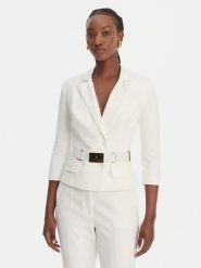 Elisabetta Franchi Marynarka GI-224-61E2-V590 Biały Regular Fit. Białe marynarki i żakiety damskie Elisabetta Franchi, bez wzorów, z syntetyku. Za 2,509.00 zł.