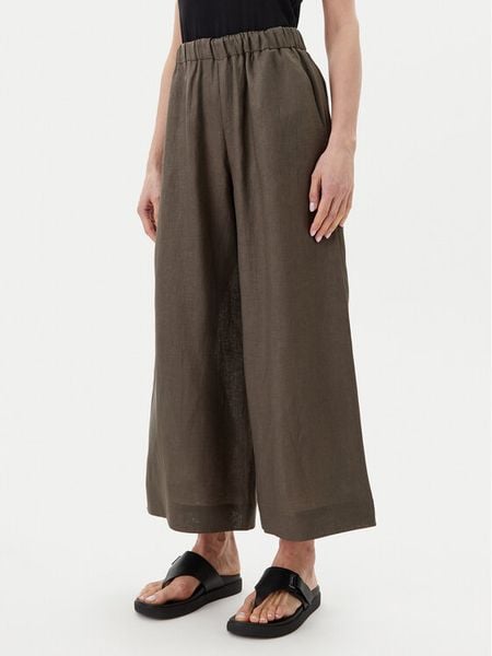 Max Mara Leisure Spodnie materiałowe Minnie 2516131018 Zielony Relaxed Fit. Zielone spodnie materiałowe damskie Max Mara Leisure, bez wzorów, ze lnu. Za 499.99 zł.