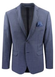 Lekka Marynarka Wełniana - MEN'SFIELD - Ciemnoniebieska, Drobna Kratka. Niebieskie marynarki męskie MEN'SFIELD, bez wzorów, z materiału. Za 625.00 zł.