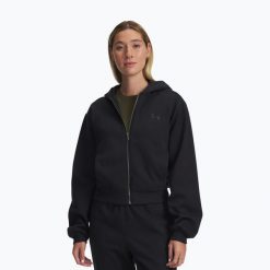 Bluza Under Armour Icon Vida Fleece FZ. Czarne bluzy bez kaptura damskie Under Armour, bez wzorów, bez ramiączek, bez kaptura. Za 249.99 zł.