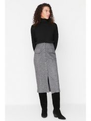 Trendyol Spódnica w kolorze szarym rozmiar: 42. Szare spódniczki damskie Trendyol, bez wzorów, midi. Za 78.84 zł.