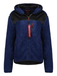 Geographical Norway Kurtka polarowa "Telodia" w kolorze granatowym rozmiar: XL. Niebieskie kurtki damskie Geographical Norway, xl, bez wzorów, z materiału, bez kaptura. Za 92.21 zł.