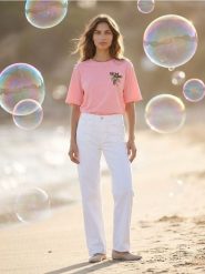 Bawełniana koszulka z napisem Cocoa Plant - pomarańczowy. Brązowe t-shirty damskie Sinsay, l, bez wzorów, z bawełny, bez kołnierzyka. Za 25.99 zł.