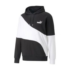 Bluza sportowa męska Puma Power Cat Hoodie. Białe bluzy sportowe męskie Puma, bez wzorów, z bawełny, biznesowe, bez kołnierzyka, bez ramiączek. Za 217.55 zł.