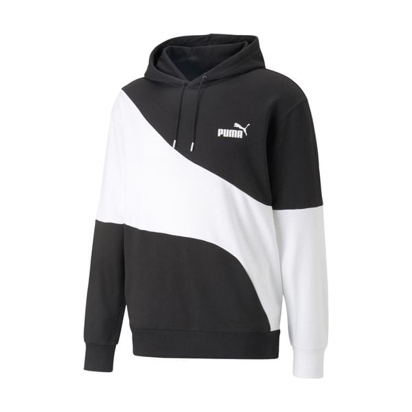 Bluza sportowa męska Puma Power Cat Hoodie. Białe bluzy sportowe męskie Puma, bez wzorów, z bawełny, biznesowe, bez kołnierzyka, bez ramiączek. Za 192.10 zł.