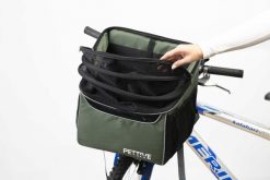 Kosz rowerowy i plecak dla psa, kota PETRIVE BikeOn green do 7 kg. Zielone plecaki męskie PETRIVE, bez wzorów. Za 299.00 zł.