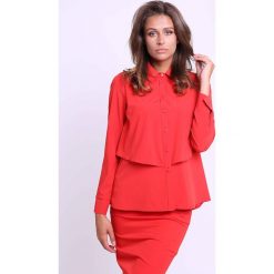 Koszula w kolorze czerwonym. Czerwone koszule damskie Jesienny butik, xs, bez wzorów, bez kołnierzyka, bez ramiączek. W wyprzedaży za 134.95 zł.