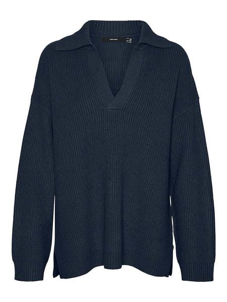 Vero Moda Sweter "Luna" w kolorze granatowym rozmiar: M. Niebieskie swetry klasyczne damskie Vero Moda, m, ze splotem, bez kołnierzyka. Za 96.14 zł.