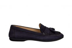 Mokasyny Bayla-161 158 2401 Navy Nubuck 161706, Granatowy, Skóra naturalna - 36. Niebieskie mokasyny damskie Bayla, z materiału. W wyprzedaży za 134.10 zł.