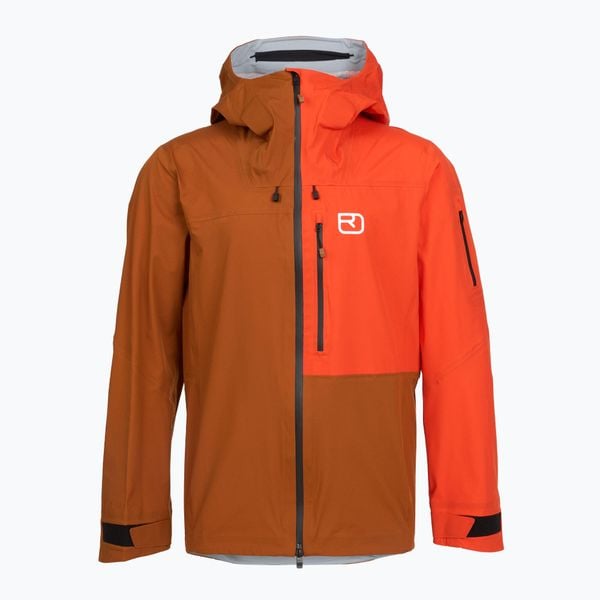 Kurtka skiturowa męska ORTOVOX 3L Ortler. Brązowe kurtki męskie ORTOVOX, na zimę, l, bez wzorów, z materiału, sportowe, bez kaptura. Za 2,169.00 zł.