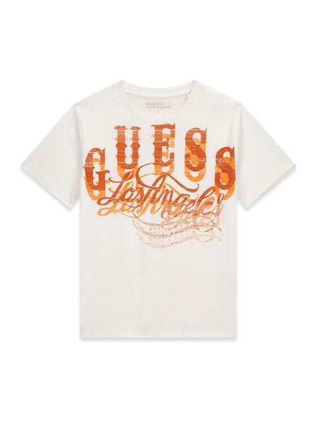 Guess T-Shirt L6GI13 K8HM4 Biały Regular Fit. Białe t-shirty chłopięce Guess, z aplikacjami, z bawełny, bez ramiączek. Za 84.99 zł.