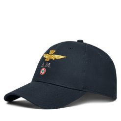 Czapka z daszkiem Aeronautica Militare. Niebieskie czapki męskie AERONAUTICA MILITARE, bez wzorów. Za 189.99 zł.
