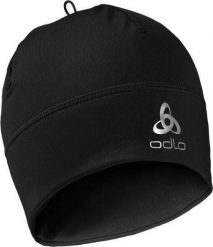 Czapka do biegania dla dorosłych Odlo Hat Polyknit Warm Eco. Czarne czapki męskie Odlo, bez wzorów, z elastanu, sportowe. Za 98.99 zł.