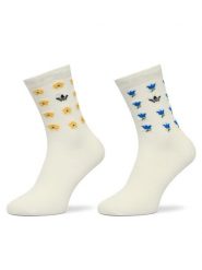 Adidas Skarpety długie JV7833 Écru. Białe skarpetki damskie Adidas, bez wzorów, z bawełny. Za 79.99 zł.