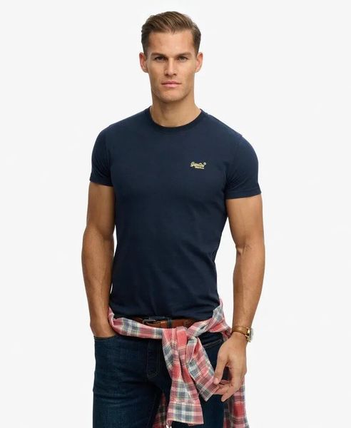 Superdry Koszulka Essential Logo z bawełny organicznej – slim fit. Żółte t-shirty damskie Superdry., xl, bez wzorów, z bawełny, bez ramiączek. Za 133.65 zł.