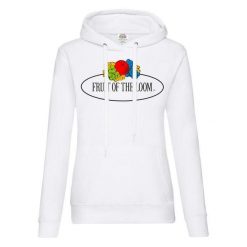 Damska Bluza Z Kapturem Z Nadrukiem Logo W Stylu Vintage. Białe bluzy z kapturem damskie Fruit of the Loom, xs. Za 97.99 zł.