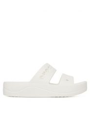Crocs Klapki BAYA PLATFORM SANDAL 208188-100 Biały. Białe klapki damskie Crocs, bez wzorów, z tworzywa sztucznego, bez obcasa. Za 199.99 zł.