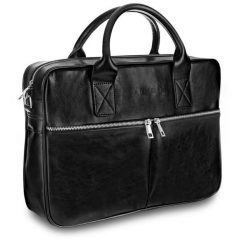 Torba męska skórzana Tizano TM11 czarna. Czarne torby męskie na ramię TIZANO, bez wzorów, z jeansu, na ramię. Za 455.99 zł.