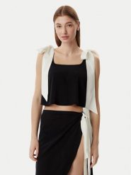 KARL LAGERFELD Top B2W46036 Czarny Regular Fit. Czarne topy damskie Karl Lagerfeld, s, bez wzorów, z wiskozy, bez ramiączek. Za 529.99 zł.