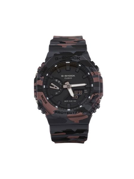 G-Shock Zegarek GA-2100CM-8AER Czarny. Czarne, analogowe zegarki męskie G-Shock. Za 649.99 zł.