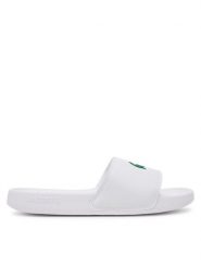 Lacoste Klapki Serve 0.0 7-49CFA0042 Biały. Białe klapki damskie Lacoste, bez wzorów, ze skóry, bez obcasa. Za 149.99 zł.