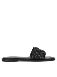 Badura Klapki HAPPY-08W3-086 Czarny. Czarne klapki damskie Badura, bez wzorów, ze skóry, bez obcasa. Za 179.99 zł.