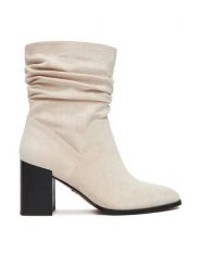 Nine West Botki CEO-JAMILAH-01 Beżowy. Brązowe botki damskie Nine West, z materiału, bez obcasa, na słupku, bez zapięcia. Za 269.99 zł.