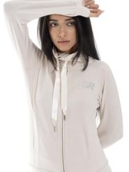 Bluza miękki z bawełna z zamek błyskawiczny na co dzień. Brązowe bluzy bez kaptura damskie LEONE 1947 APPAREL, m, z bawełny. Za 383.11 zł.