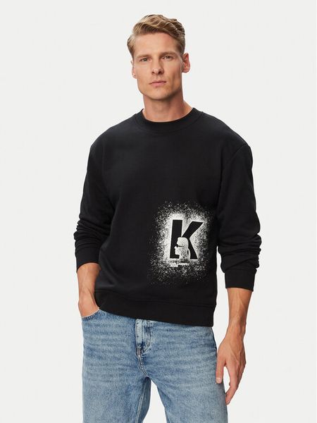 Karl Lagerfeld Jeans Bluza B3M20001 Czarny Regular Fit. Czarne bluzy bez kaptura męskie Karl Lagerfeld Jeans, l, z bawełny. Za 429.99 zł.