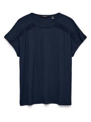 Vero Moda Bluzka w kolorze granatowym rozmiar: XL. Niebieskie bluzki damskie Vero Moda, s, bez wzorów, z wiskozy, klasyczne, bez kołnierzyka, bez ramiączek. Za 52.42 zł.